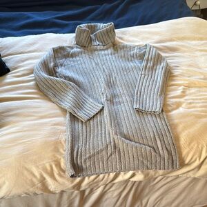 Abercrombie & Fitch Gray Chunky Knit Turtleneck Sweater Dress